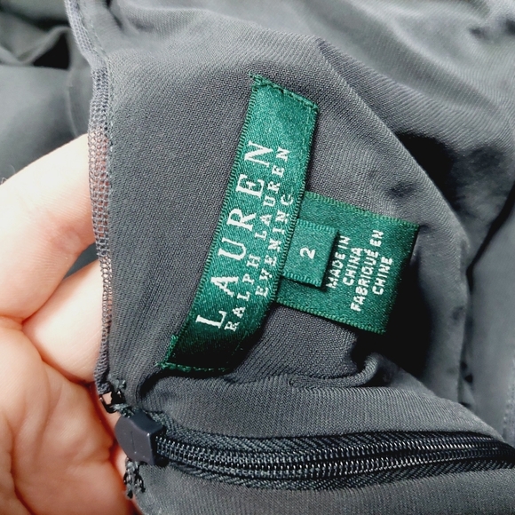 Lauren by Ralph Lauren Green and Silver Long Sleeve Grown Maxi Dress P5369 - Picture 7 of 10